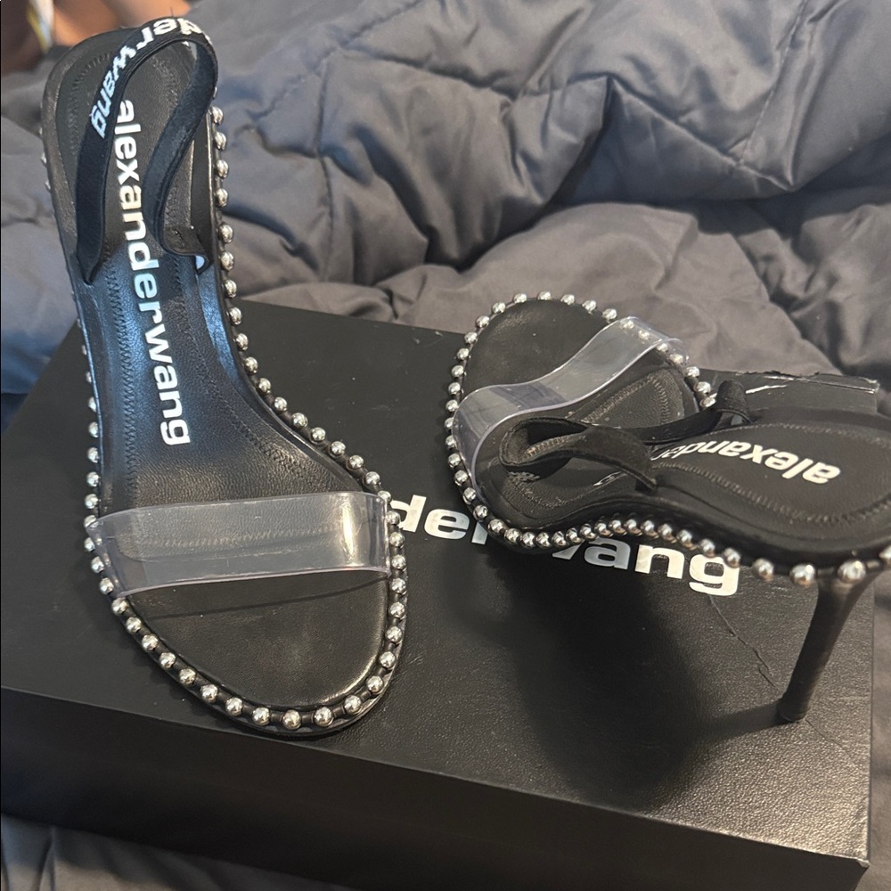 Alexander Wang Black Heels with Silver Accents